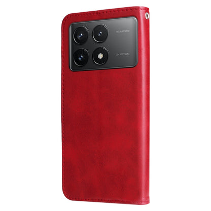 For Xiaomi Redmi K70 / K70 Pro Fashion Calf Texture Zipper Leather Phone Case(Red) - K70 Pro Cases by PMC Jewellery | Online Shopping South Africa | PMC Jewellery | Buy Now Pay Later Mobicred