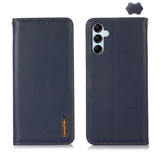 For Samsung Galaxy S24 KHAZNEH Nappa Top Layer Cowhide Leather Phone Case(Blue) - Galaxy Phone Cases by PMC Jewellery | Online Shopping South Africa | PMC Jewellery | Buy Now Pay Later Mobicred