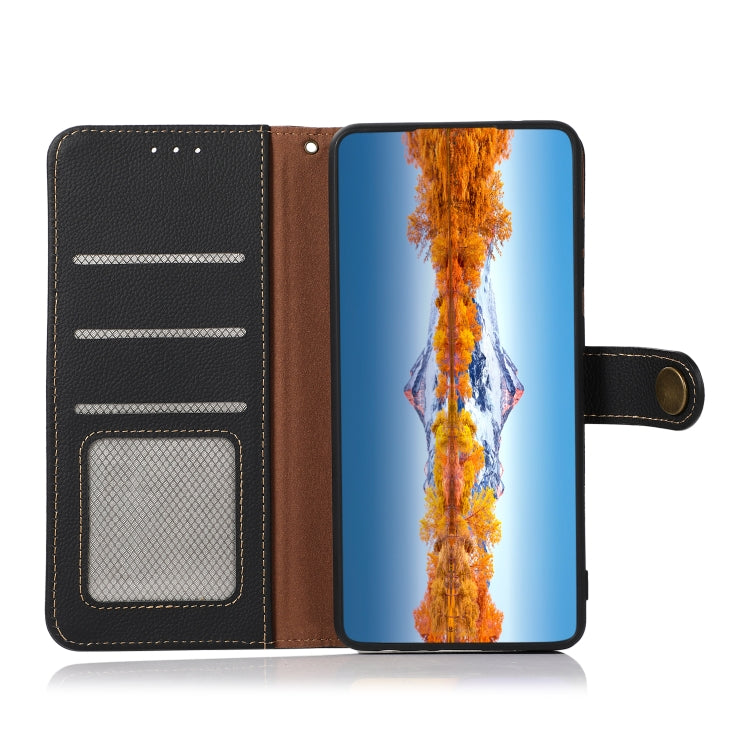 For OnePlus Nord 3 KHAZNEH Custer Genuine Leather RFID Phone Case(Black) - OnePlus Cases by PMC TechLife | Online Shopping South Africa | PMC TechLife | Buy Now Pay Later Mobicred