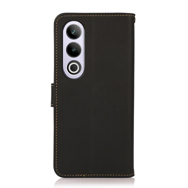 For OnePlus CE4 5G Global KHAZNEH Custer Genuine Leather RFID Phone Case(Black) - OnePlus Cases by PMC TechLife | Online Shopping South Africa | PMC TechLife | Buy Now Pay Later Mobicred