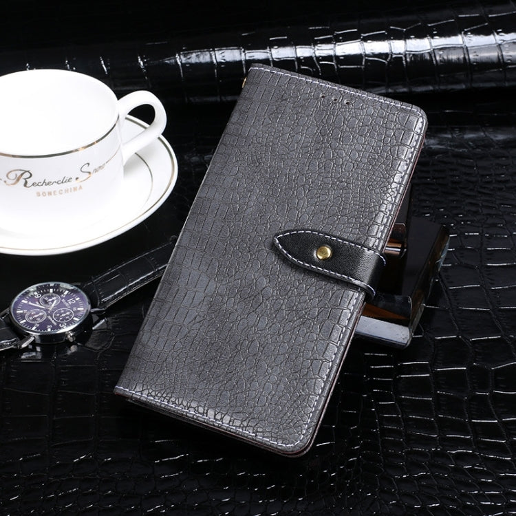 For Xiaomi Redmi Note 13 4G Global idewei Crocodile Texture Leather Phone Case(Grey) - Note 13 Cases by idewei | Online Shopping South Africa | PMC TechLife | Buy Now Pay Later Mobicred