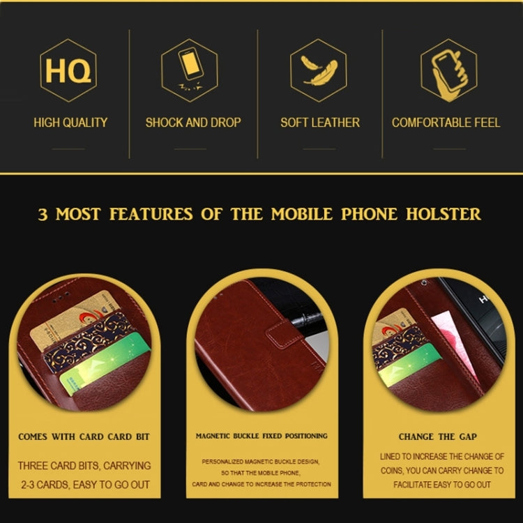 For vivo X100 idewei Crazy Horse Texture Leather Phone Case(Brown) - vivo Cases by idewei | Online Shopping South Africa | PMC Jewellery | Buy Now Pay Later Mobicred