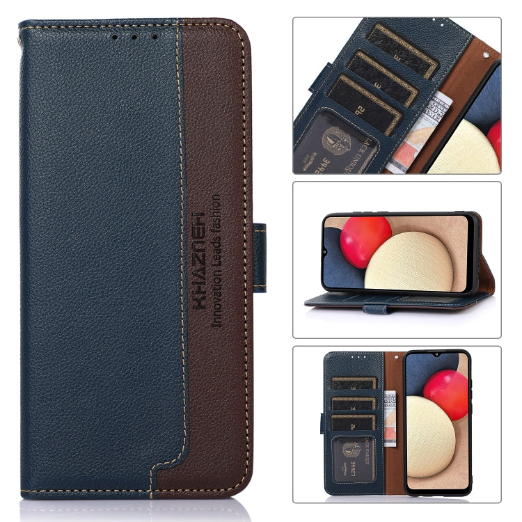 For OPPO Reno11 Pro Global KHAZNEH Litchi Texture Leather RFID Phone Case(Blue) - Reno11 Pro Cases by PMC TechLife | Online Shopping South Africa | PMC TechLife | Buy Now Pay Later Mobicred