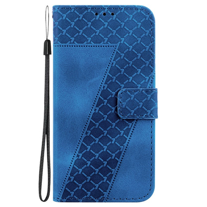 For iPhone SE 2024 Seven-shaped Embossed Leather Phone Case(Blue) - More iPhone Cases by PMC Jewellery | Online Shopping South Africa | PMC Jewellery | Buy Now Pay Later Mobicred