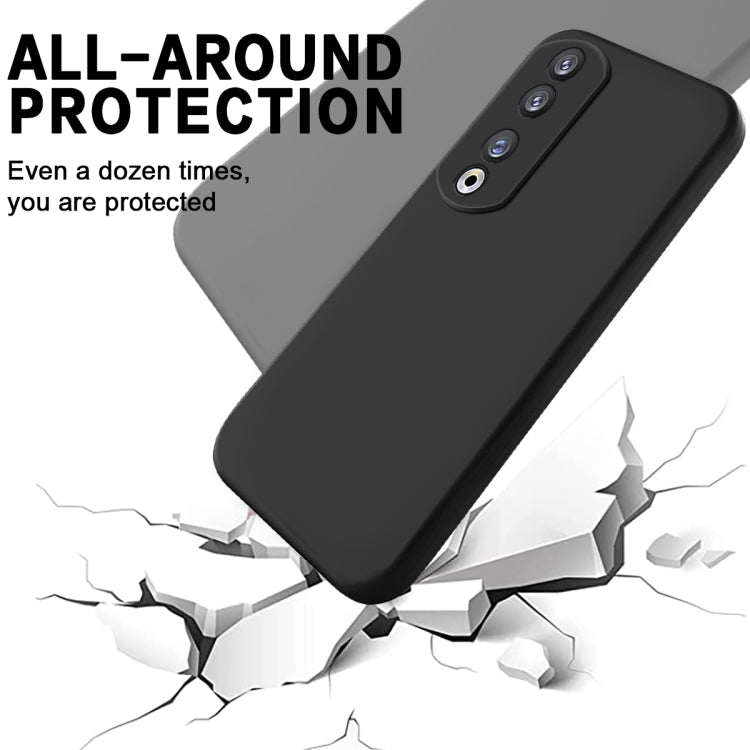 For Honor 90 Pro Pure Color Liquid Silicone Shockproof Phone Case(Black) - Honor Cases by PMC Jewellery | Online Shopping South Africa | PMC Jewellery | Buy Now Pay Later Mobicred