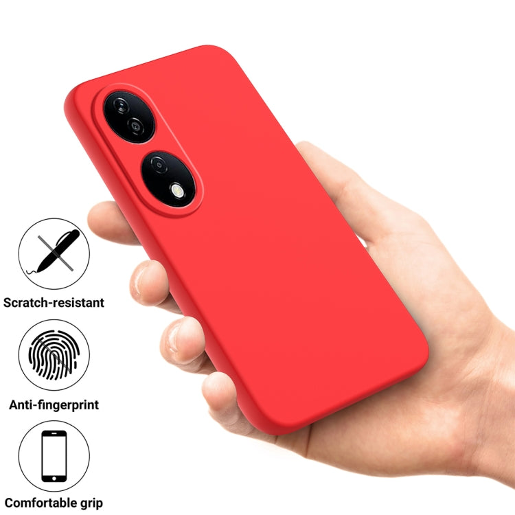 For Honor 90 Smart Pure Color Liquid Silicone Shockproof Phone Case(Red) - Honor Cases by PMC Jewellery | Online Shopping South Africa | PMC Jewellery | Buy Now Pay Later Mobicred