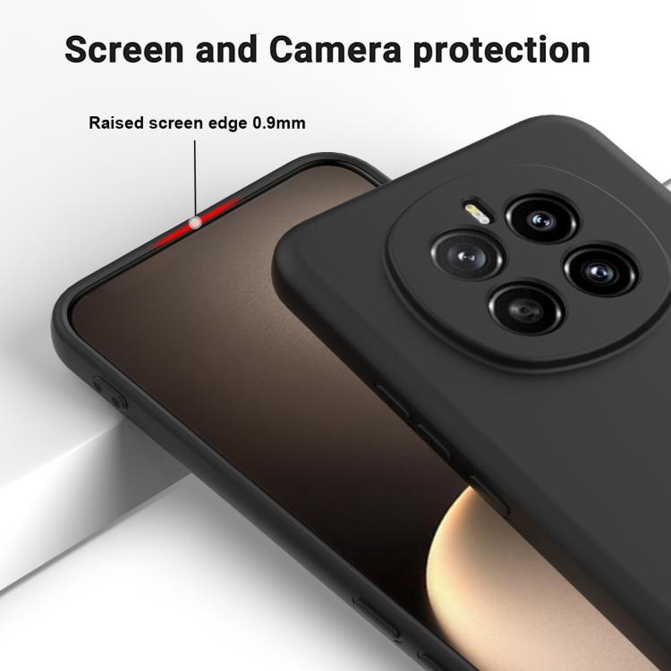For Honor Magic7 Solid Color Liquid Silicone Dropproof Full Coverage Phone Case(Black) - free shipping - PMC TechLife - Order now!