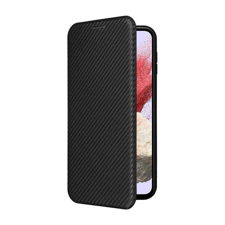 For Samsung Galaxy M34 5G Carbon Fiber Texture Flip Leather Phone Case(Black) - Galaxy S23 FE 5G Cases by PMC Jewellery | Online Shopping South Africa | PMC Jewellery