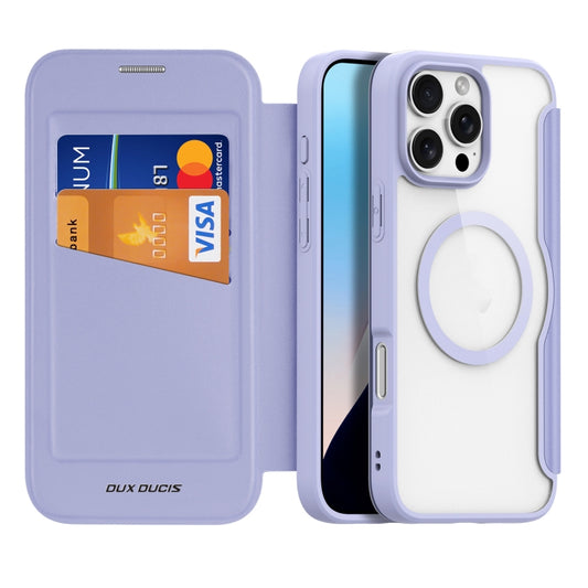 For iPhone 16 Pro DUX DUCIS Skin X Pro Series Magsafe PC + TPU Phone Leather Case(Purple) - iPhone 16 Pro Cases by DUX DUCIS | Online Shopping South Africa | PMC Jewellery | Buy Now Pay Later Mobicred