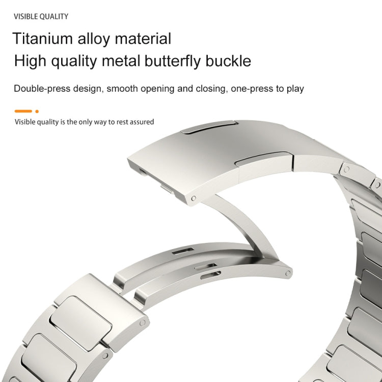 22mm Three Strains Uplift HW Buckle Titanium Metal Watch Band(Silver) - Watch Bands by PMC Jewellery | Online Shopping South Africa | PMC Jewellery