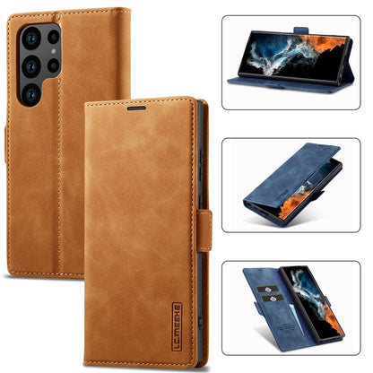 For Samsung Galaxy S24 Ultra 5G LC.IMEEKE Strong Magnetism Microfiber Leather Phone Case(Brown) - Galaxy S24 Ultra 5G Cases by LC.IMEEKE | Online Shopping South Africa | PMC Jewellery | Buy Now Pay Later Mobicred