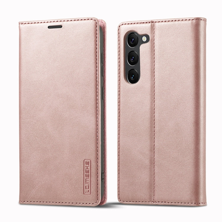 For Samsung Galaxy S24+ 5G LC.IMEEKE Strong Magnetism Microfiber Leather Phone Case(Rose Gold) - Galaxy S24+ 5G Cases by LC.IMEEKE | Online Shopping South Africa | PMC Jewellery | Buy Now Pay Later Mobicred