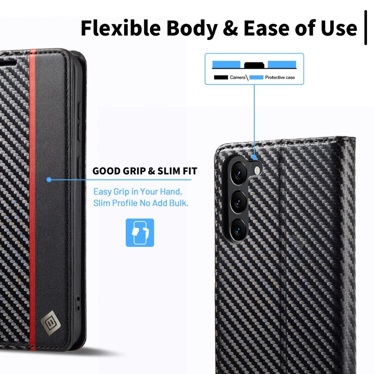 For Samsung Galaxy S24+ 5G LC.IMEEKE Carbon Fiber Leather Phone Case(Vertical Black) - Galaxy S24+ 5G Cases by LC.IMEEKE | Online Shopping South Africa | PMC Jewellery | Buy Now Pay Later Mobicred