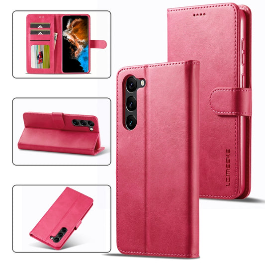 For Samsung Galaxy S24+ 5G LC.IMEEKE Calf Texture Leather Phone Case(Red) - Galaxy S24+ 5G Cases by LC.IMEEKE | Online Shopping South Africa | PMC Jewellery | Buy Now Pay Later Mobicred