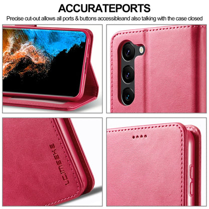 For Samsung Galaxy S24+ 5G LC.IMEEKE Calf Texture Leather Phone Case(Red) - Galaxy S24+ 5G Cases by LC.IMEEKE | Online Shopping South Africa | PMC Jewellery | Buy Now Pay Later Mobicred