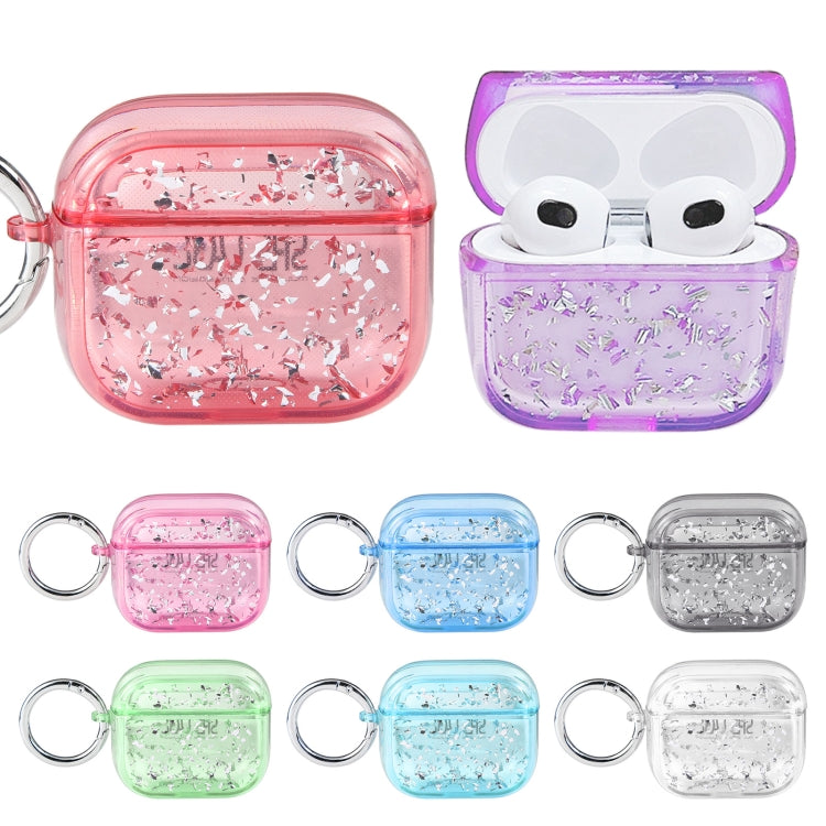 For AirPods 3 Silver Foil Epoxy Bluetooth Earphone Protective Case(Purple) - For AirPods 3 by PMC Jewellery | Online Shopping South Africa | PMC Jewellery | Buy Now Pay Later Mobicred