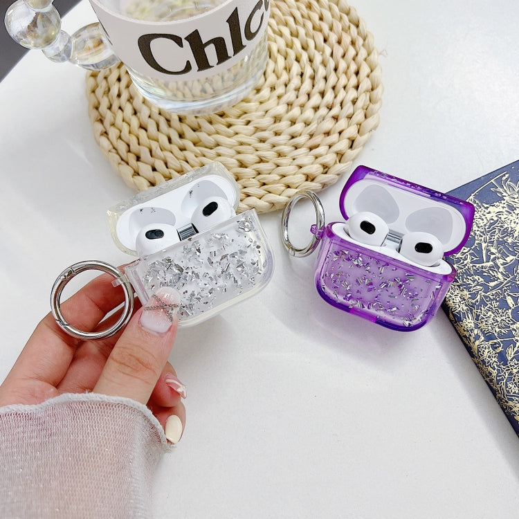 For AirPods 3 Silver Foil Epoxy Bluetooth Earphone Protective Case(Purple) - For AirPods 3 by PMC Jewellery | Online Shopping South Africa | PMC Jewellery | Buy Now Pay Later Mobicred
