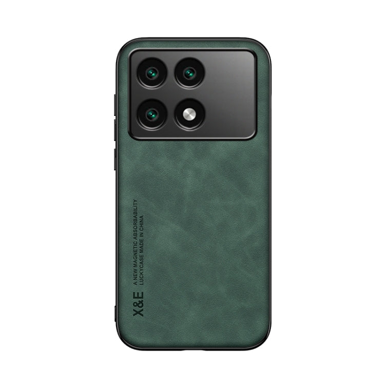 For Xiaomi Redmi K70 Skin Feel Magnetic Leather Back Phone Case(Green) - K70 Cases by PMC Jewellery | Online Shopping South Africa | PMC Jewellery | Buy Now Pay Later Mobicred