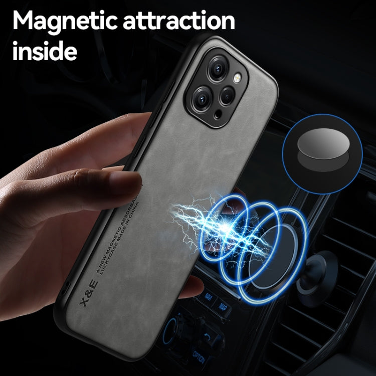 For Xiaomi 14 Skin Feel Magnetic Leather Back Phone Case(Light Grey) - 14 Cases by PMC Jewellery | Online Shopping South Africa | PMC Jewellery | Buy Now Pay Later Mobicred