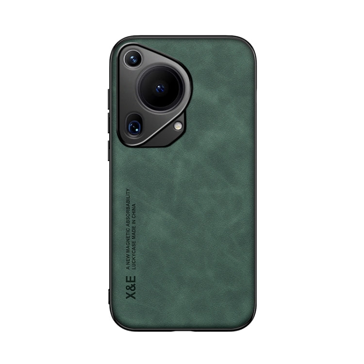 For Huawei Pura 70 Ultra Skin Feel Magnetic Leather Back Phone Case(Green) - Huawei Cases by PMC Jewellery | Online Shopping South Africa | PMC Jewellery | Buy Now Pay Later Mobicred