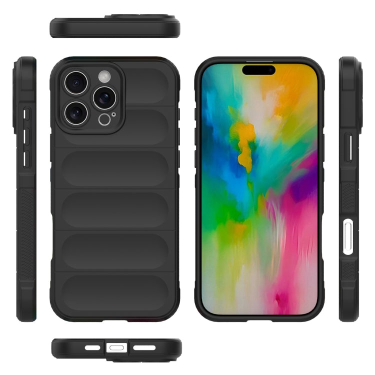 For iPhone 16 Pro Max Magic Shield TPU + Flannel Phone Case(Black) - iPhone 16 Pro Max Cases by PMC Jewellery | Online Shopping South Africa | PMC Jewellery | Buy Now Pay Later Mobicred