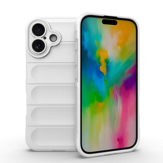 For iPhone 16 Magic Shield TPU + Flannel Phone Case(White) - iPhone 16 Cases by PMC Jewellery | Online Shopping South Africa | PMC Jewellery | Buy Now Pay Later Mobicred