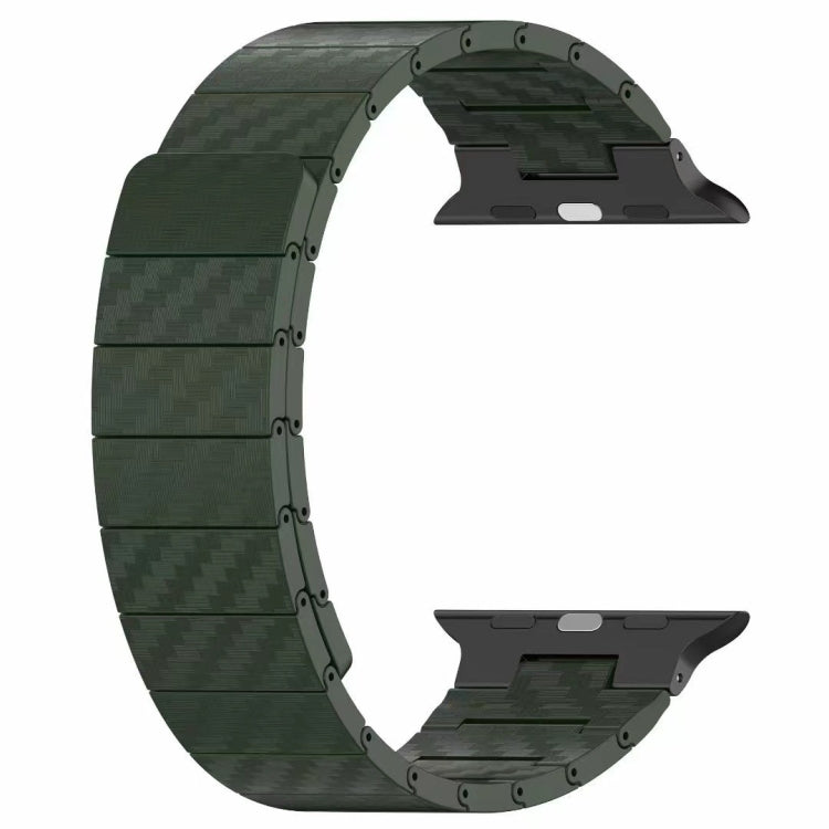 For Apple Watch Series 9 41mm Carbon Fiber Magnetic Loop Watch Band(Official Green) - Watch Bands by PMC Jewellery | Online Shopping South Africa | PMC Jewellery