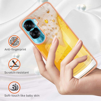 For Honor 90 Lite 5G Electroplating Marble Dual-side IMD Phone Case(Draft Beer) - Honor Cases by PMC Jewellery | Online Shopping South Africa | PMC Jewellery | Buy Now Pay Later Mobicred