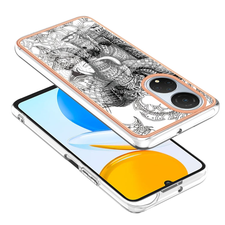 For Honor X7 Electroplating Marble Dual-side IMD Phone Case(Totem Elephant) - Honor Cases by PMC Jewellery | Online Shopping South Africa | PMC Jewellery | Buy Now Pay Later Mobicred