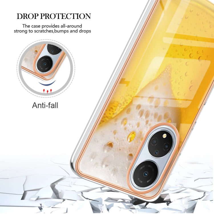 For Honor X7 Electroplating Marble Dual-side IMD Phone Case(Draft Beer) - Honor Cases by PMC TechLife | Online Shopping South Africa | PMC TechLife | Buy Now Pay Later Mobicred
