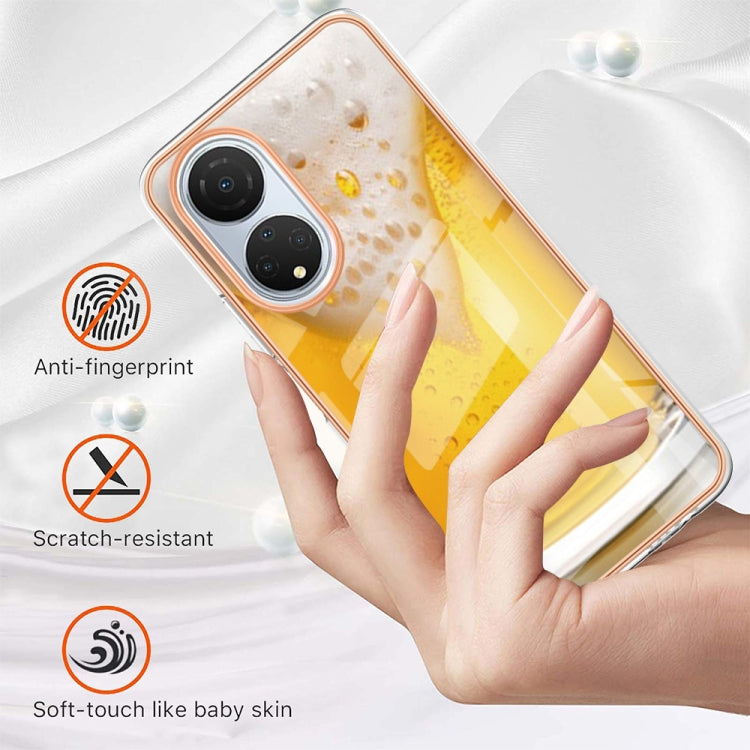 For Honor X7 Electroplating Marble Dual-side IMD Phone Case(Draft Beer) - Honor Cases by PMC TechLife | Online Shopping South Africa | PMC TechLife | Buy Now Pay Later Mobicred