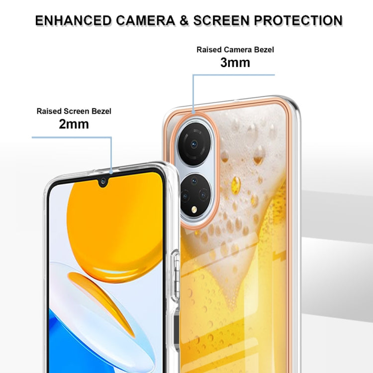 For Honor X7 Electroplating Marble Dual-side IMD Phone Case(Draft Beer) - Honor Cases by PMC TechLife | Online Shopping South Africa | PMC TechLife | Buy Now Pay Later Mobicred