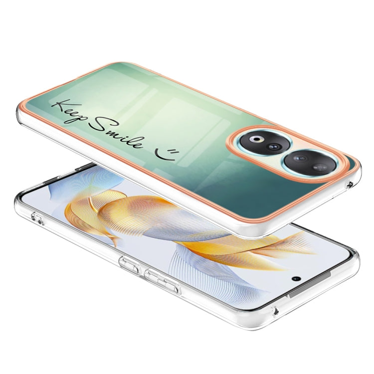 For Honor 90 5G Electroplating Marble Dual-side IMD Phone Case(Smile) - Honor Cases by PMC TechLife | Online Shopping South Africa | PMC TechLife | Buy Now Pay Later Mobicred