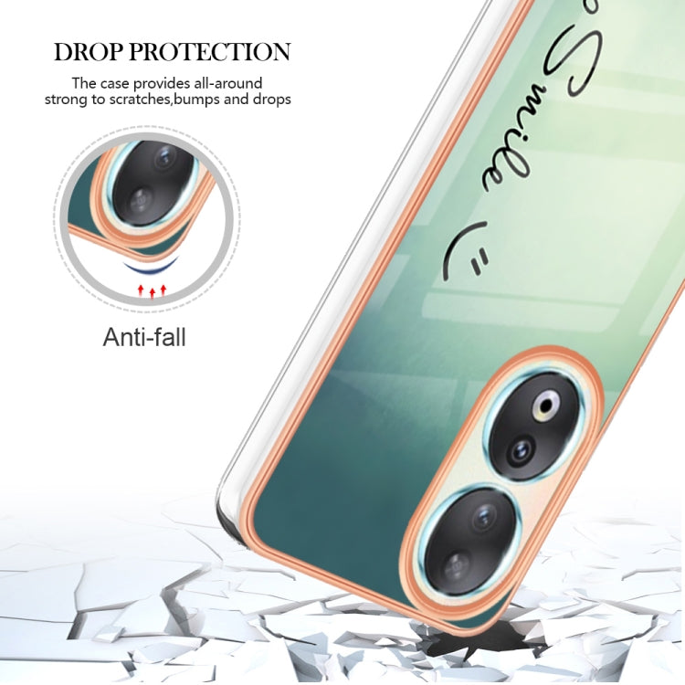 For Honor 90 5G Electroplating Marble Dual-side IMD Phone Case(Smile) - Honor Cases by PMC TechLife | Online Shopping South Africa | PMC TechLife | Buy Now Pay Later Mobicred