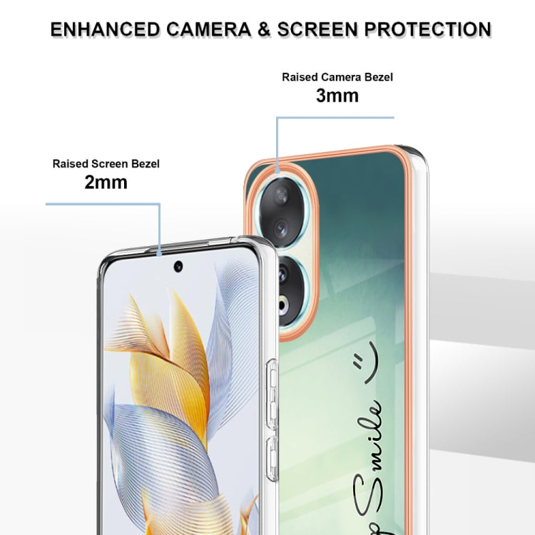 For Honor 90 5G Electroplating Marble Dual-side IMD Phone Case(Smile) - Honor Cases by PMC TechLife | Online Shopping South Africa | PMC TechLife | Buy Now Pay Later Mobicred