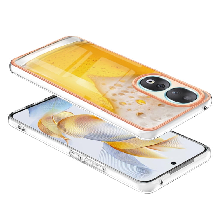 For Honor 90 5G Electroplating Marble Dual-side IMD Phone Case(Draft Beer) - Honor Cases by PMC TechLife | Online Shopping South Africa | PMC TechLife | Buy Now Pay Later Mobicred