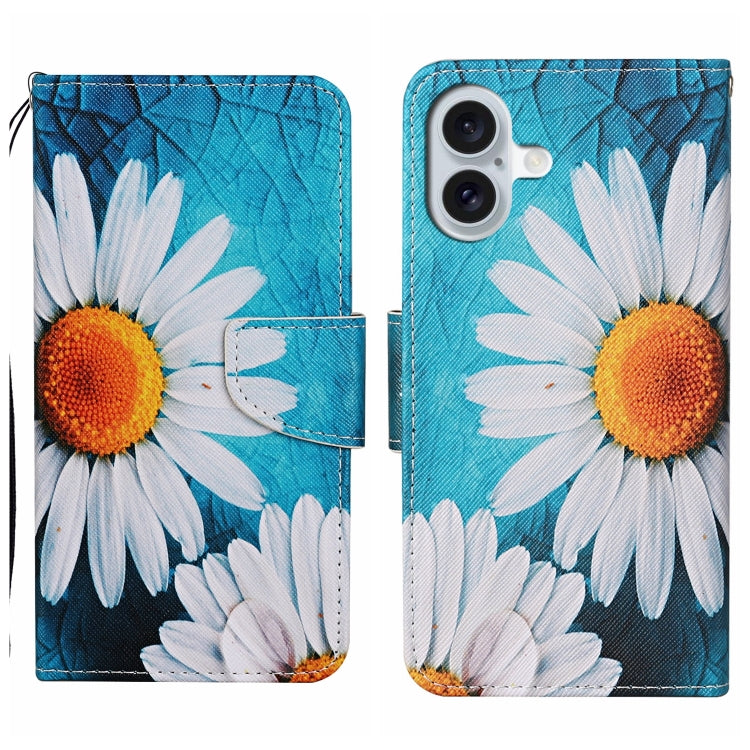 For iPhone 16 3D Colored Drawing Flip Leather Phone Case(Chrysanthemum) - iPhone 16 Cases by PMC Jewellery | Online Shopping South Africa | PMC Jewellery | Buy Now Pay Later Mobicred