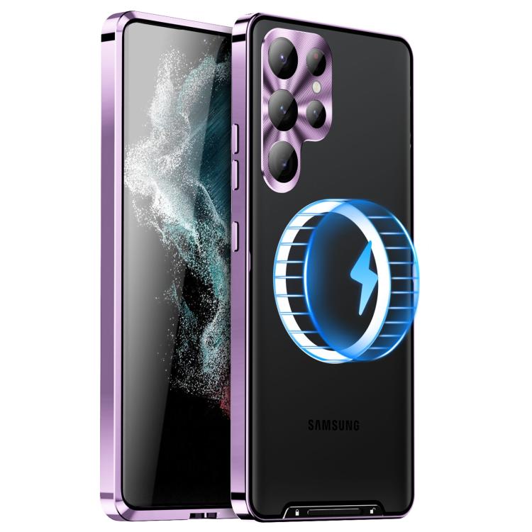 For Samsung Galaxy S25 Ultra 5G MagSafe Magnetic Frosted Metal Phone Case(Purple) - Galaxy S25 Ultra 5G Cases by PMC Jewellery | Online Shopping South Africa | PMC Jewellery | Buy Now Pay Later Mobicred