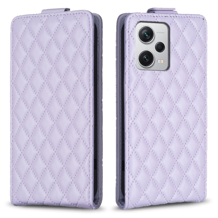 For Redmi Note 12 Pro+ Global Diamond Lattice Vertical Flip Leather Phone Case(Purple) - free shipping - PMC TechLife - Order now!