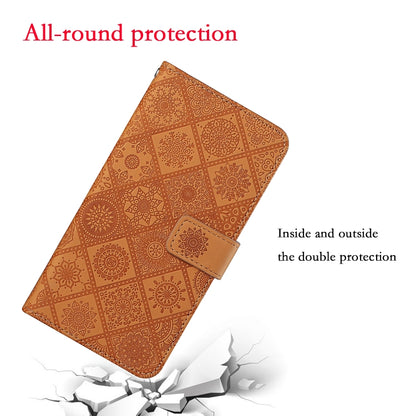 For iPhone 16 Plus Ethnic Style Embossed Pattern Leather Phone Case(Brown) - iPhone 16 Plus Cases by PMC Jewellery | Online Shopping South Africa | PMC Jewellery | Buy Now Pay Later Mobicred