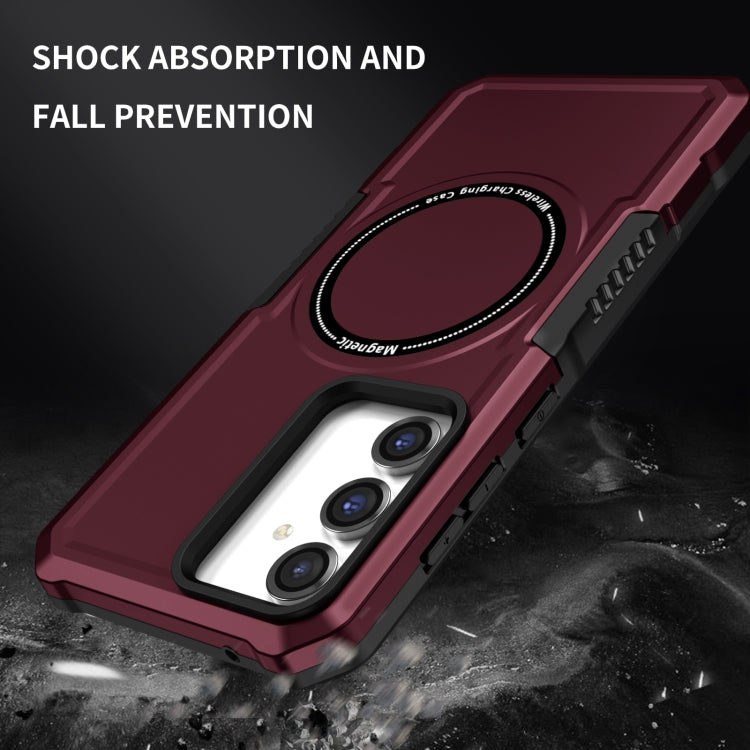 For Samsung Galaxy S23 FE MagSafe Shockproof Armor Phone Case(Wine Red) - Galaxy S23 5G Cases by PMC Jewellery | Online Shopping South Africa | PMC Jewellery