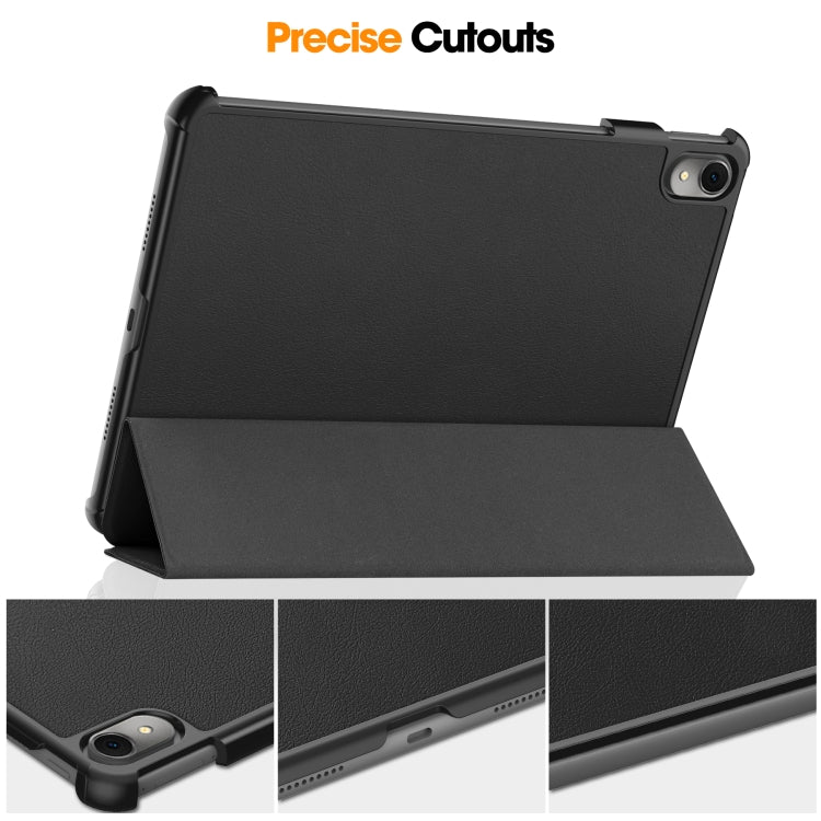 For Huawei MatePad 11.5 2023 Custer Texture 3-Fold Holder Leather Tablet Case(Black) - Huawei by PMC Jewellery | Online Shopping South Africa | PMC Jewellery