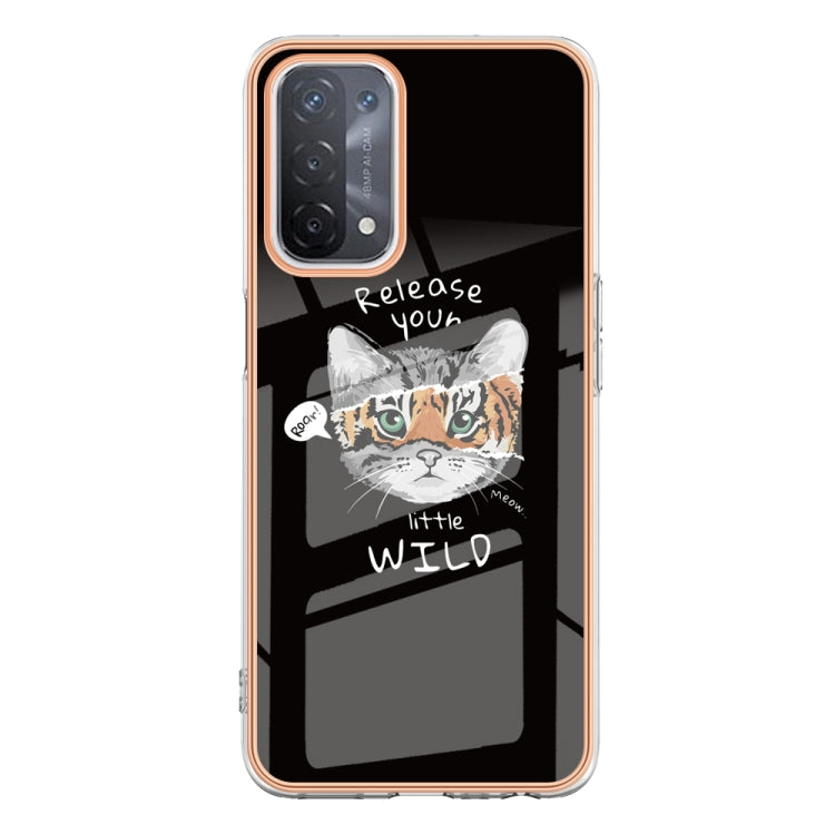 For OPPO A74 / A93 5G / A54 5G / A93s 5G Electroplating Marble Dual-side IMD Phone Case(Natural Growth) - OPPO Cases by PMC Jewellery | Online Shopping South Africa | PMC Jewellery | Buy Now Pay Later Mobicred