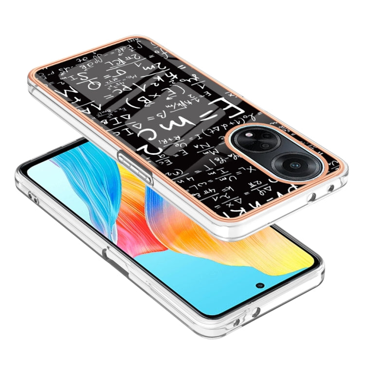 For OPPO A98 Electroplating Marble Dual-side IMD Phone Case(Equation) - OPPO Cases by PMC Jewellery | Online Shopping South Africa | PMC Jewellery | Buy Now Pay Later Mobicred