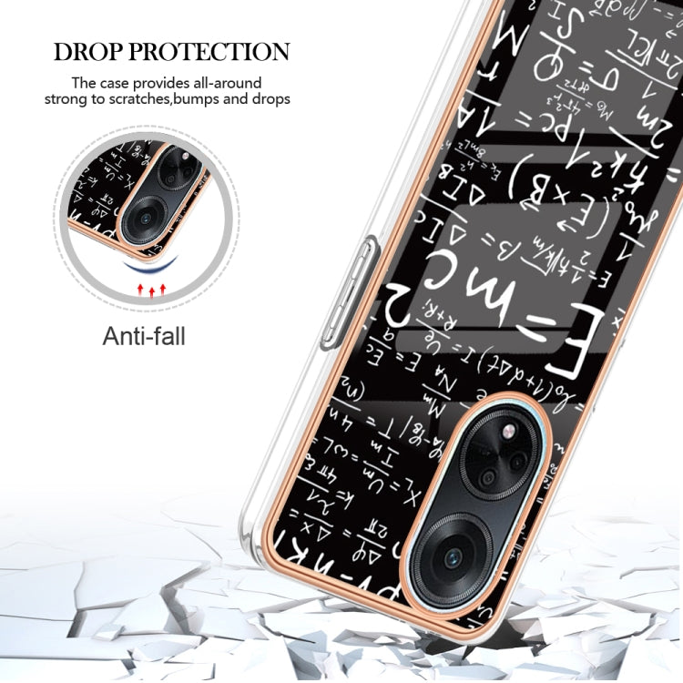 For OPPO A98 Electroplating Marble Dual-side IMD Phone Case(Equation) - OPPO Cases by PMC TechLife | Online Shopping South Africa | PMC TechLife | Buy Now Pay Later Mobicred