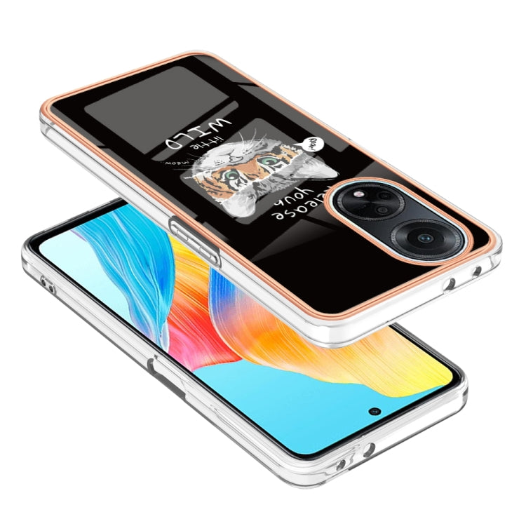 For OPPO A98 Electroplating Marble Dual-side IMD Phone Case(Natural Growth) - OPPO Cases by PMC Jewellery | Online Shopping South Africa | PMC Jewellery | Buy Now Pay Later Mobicred
