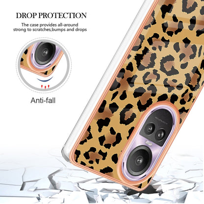 For OPPO Reno10 Pro 5G Global Electroplating Marble Dual-side IMD Phone Case(Leopard Print) - OPPO Cases by PMC Jewellery | Online Shopping South Africa | PMC Jewellery | Buy Now Pay Later Mobicred