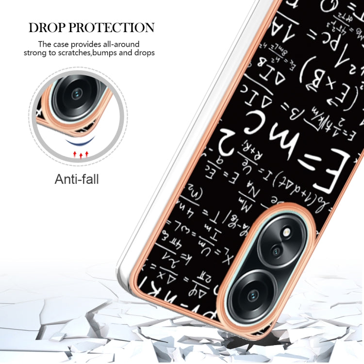 For OPPO A58 4G Electroplating Marble Dual-side IMD Phone Case(Equation) - OPPO Cases by PMC Jewellery | Online Shopping South Africa | PMC Jewellery | Buy Now Pay Later Mobicred