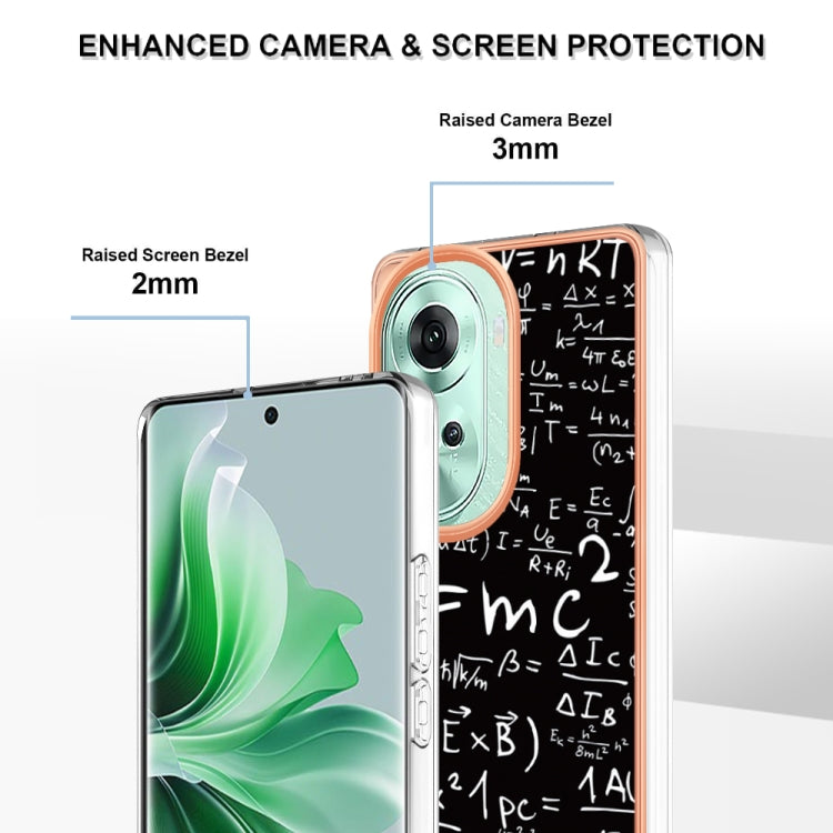 For OPPO Reno11 5G Global Electroplating Marble Dual-side IMD Phone Case(Equation) - Reno11 Cases by PMC Jewellery | Online Shopping South Africa | PMC Jewellery | Buy Now Pay Later Mobicred