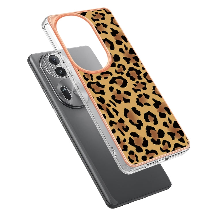 For OPPO Reno11 Pro 5G Global Electroplating Marble Dual-side IMD Phone Case(Leopard Print) - Reno11 Pro Cases by PMC Jewellery | Online Shopping South Africa | PMC Jewellery | Buy Now Pay Later Mobicred